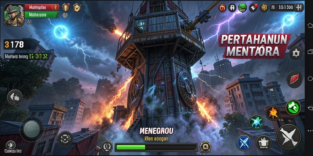 Tampilan gameplay menara yang mendebarkan dari 3178.