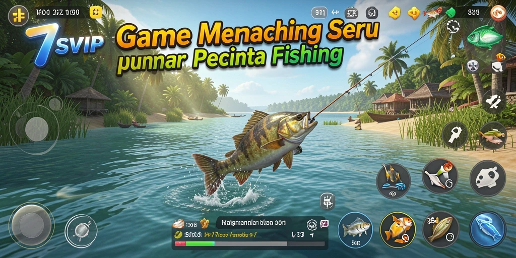 Screenshot gameplay 7SVIP menunjukkan aksi memancing yang seru.