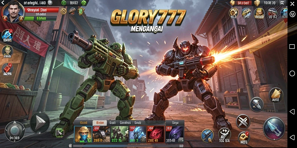 Screenshot strategi menegangkan dari gameplay GLORY777.