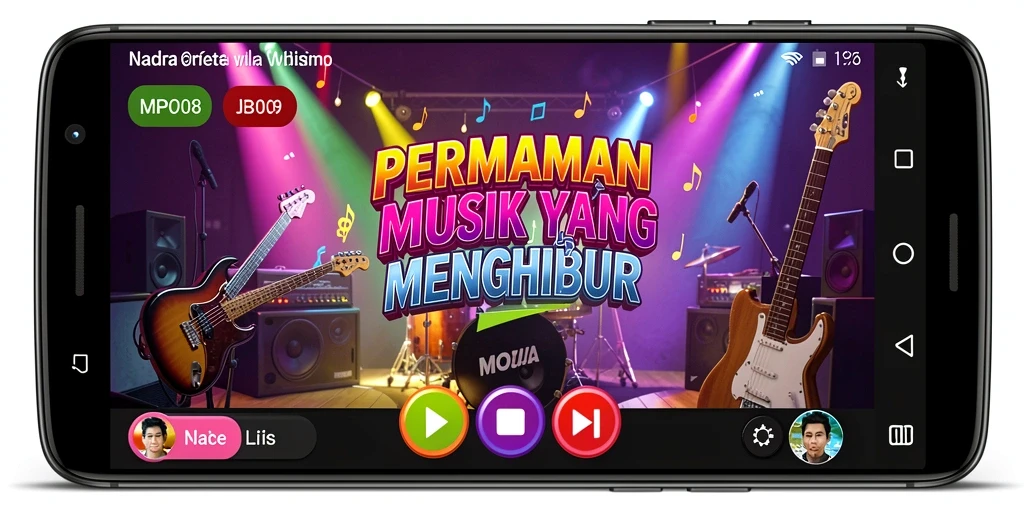 Screenshot permainan MPO08 menampilkan gameplay yang menarik dengan alunan musik.