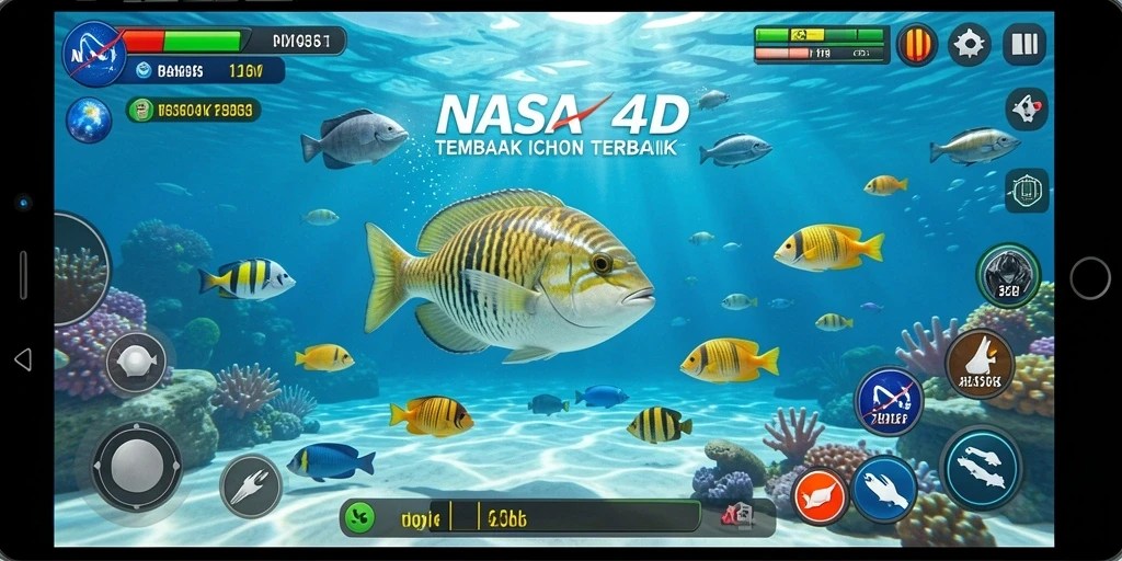 Tampilan utama gameplay Tembak Ikan yang mendebarkan di NASA4D.