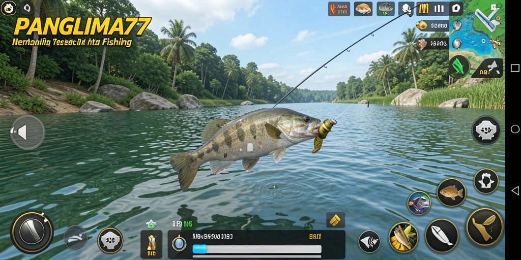 Tangkapan besar dalam gameplay memancing PANGLIMA77.