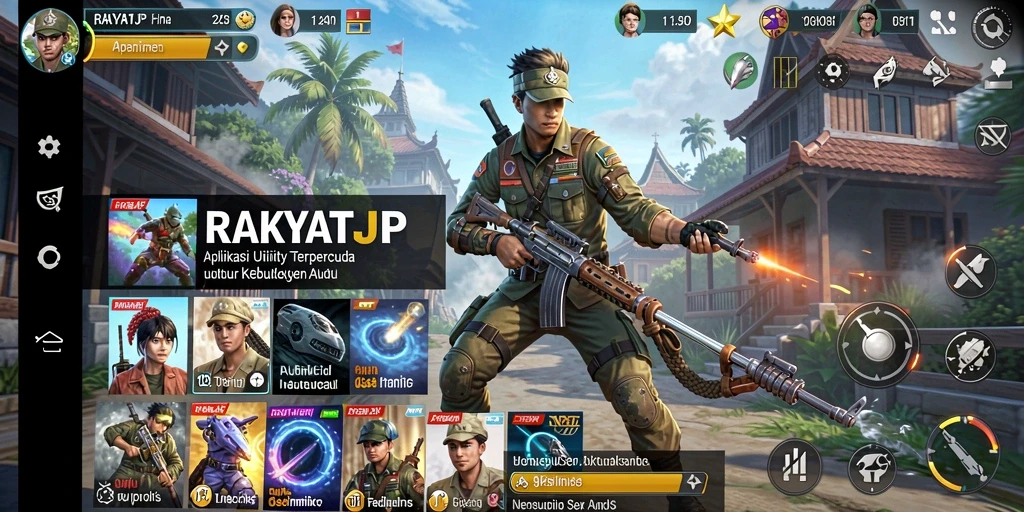 Tampilan antarmuka aplikasi RAKYATJP yang menarik dan intuitif.
