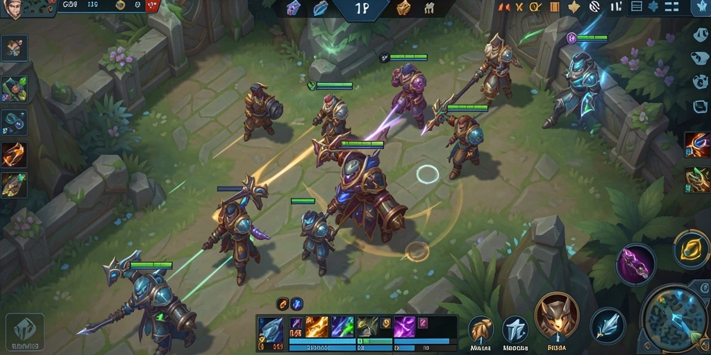 Screenshot utama memperlihatkan aksi seru gameplay MOBA.