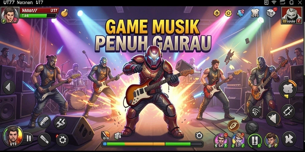 Tampilan gameplay UT77 yang dinamis dengan efek visual menarik.